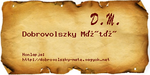 Dobrovolszky Máté névjegykártya