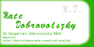mate dobrovolszky business card