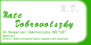 mate dobrovolszky business card